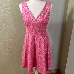 Beautiful Pink Brocade Maeve Anthropologie Dress, size 6